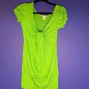 Off the Shoulder Green Mini Dress